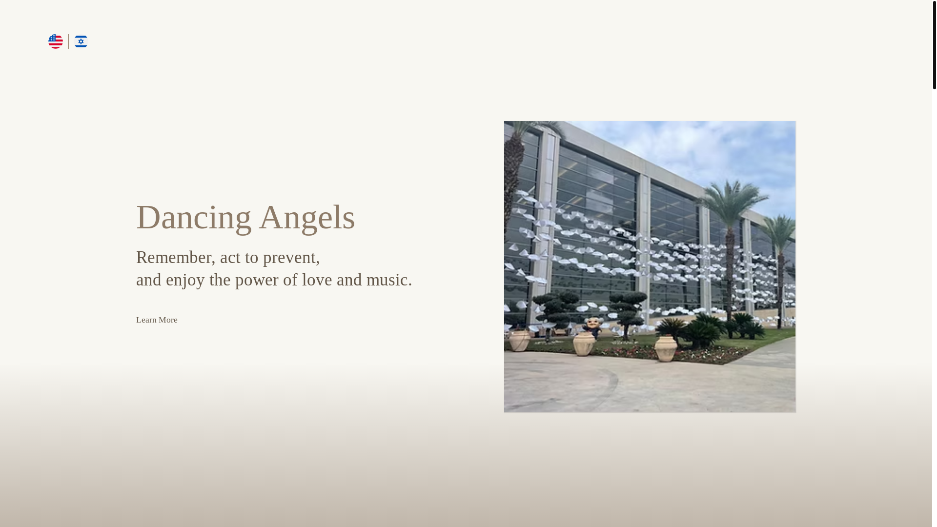 website screenshot of https://thedancingangels.com/