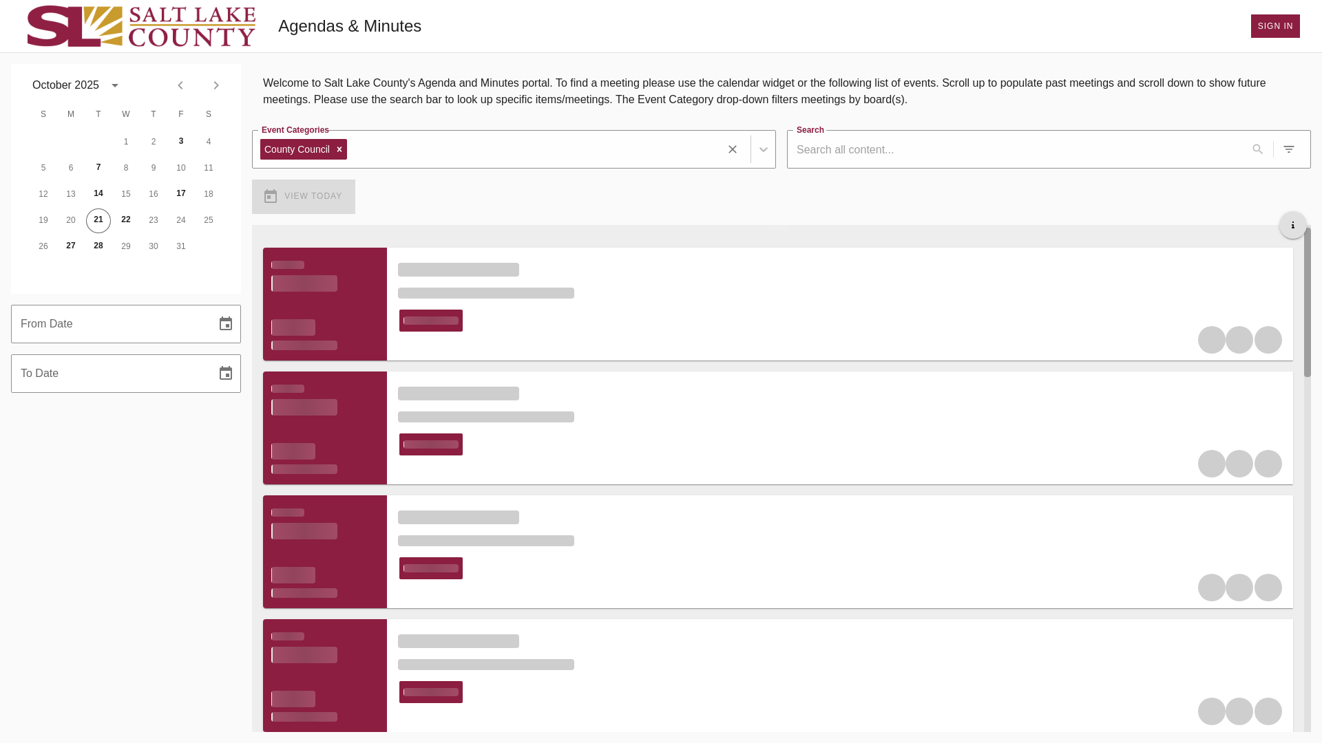 website screenshot of https://slco.to/council
