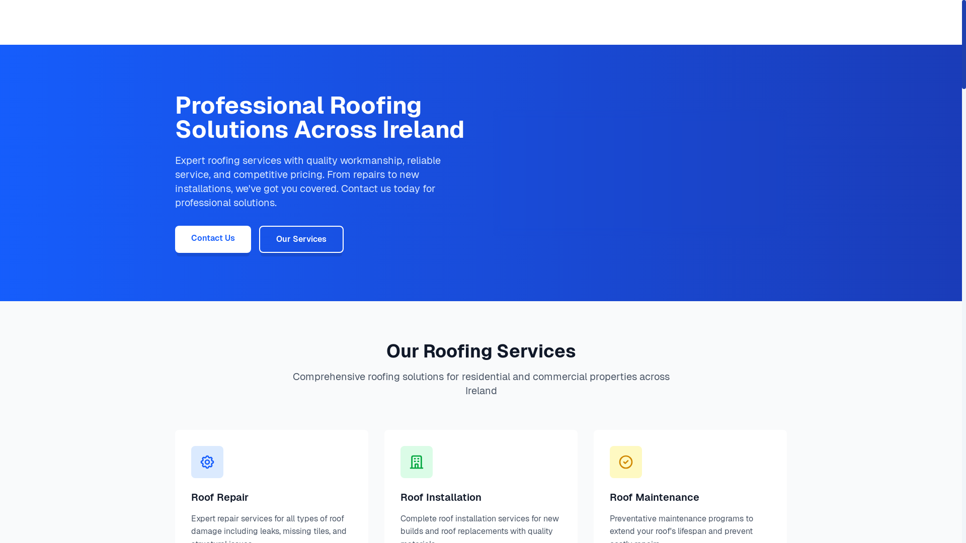 website screenshot of https://prolineroofservices.com/