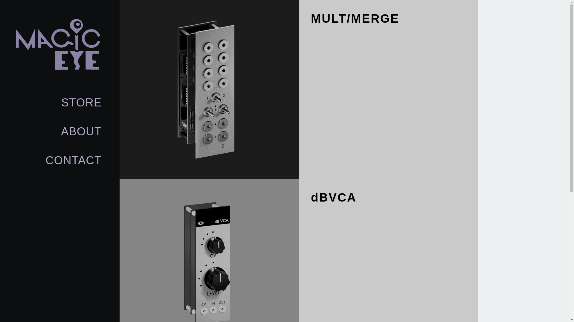 website screenshot of https://magiceyemodular.com/