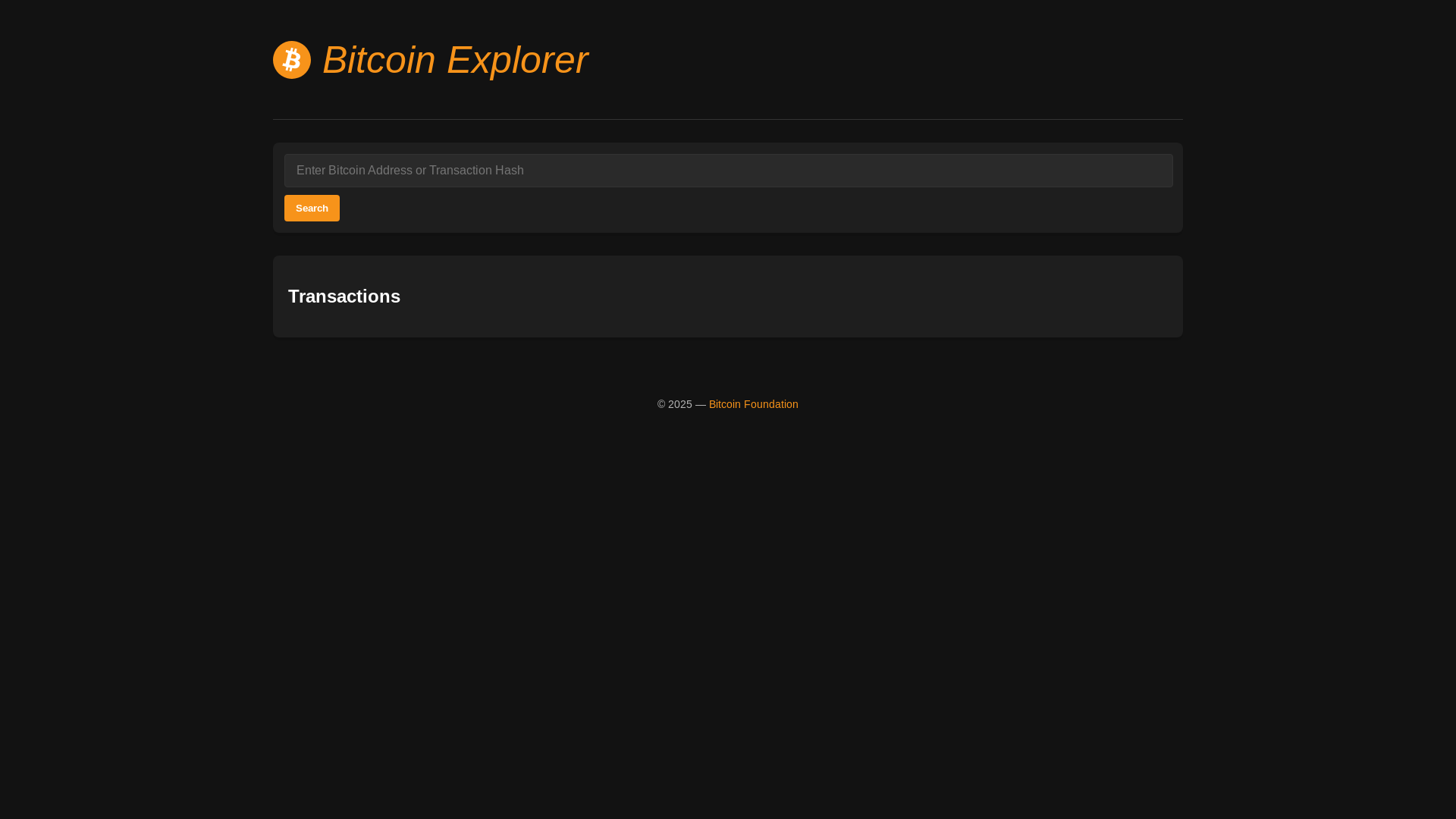website screenshot of https://bitcoinexplorer.pages.dev/