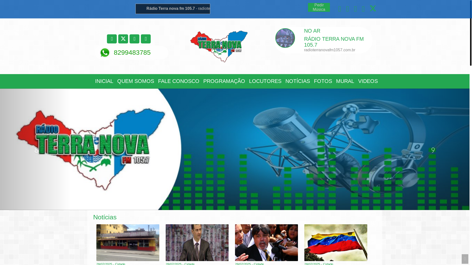 website screenshot of https://radioterranovafm1057.com.br/