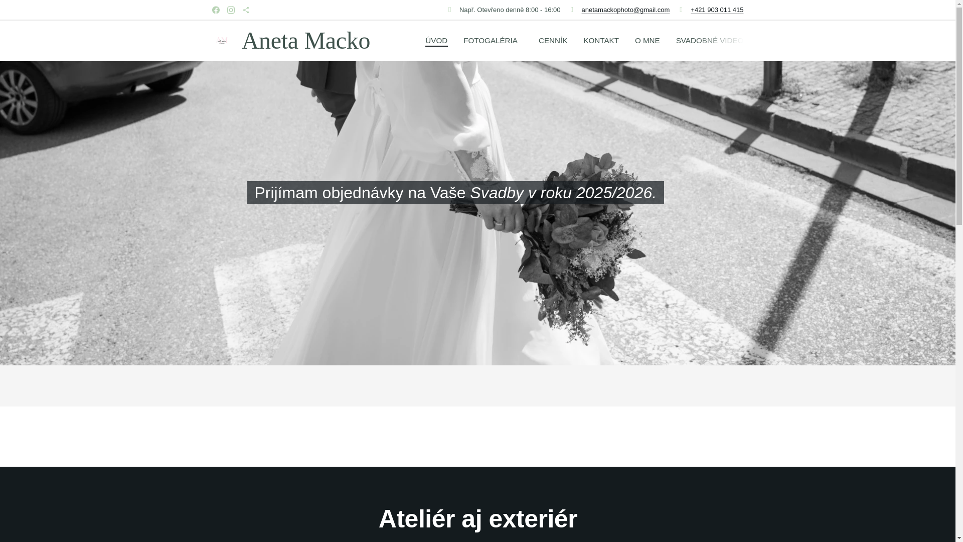 website screenshot of https://anetamacko.sk/