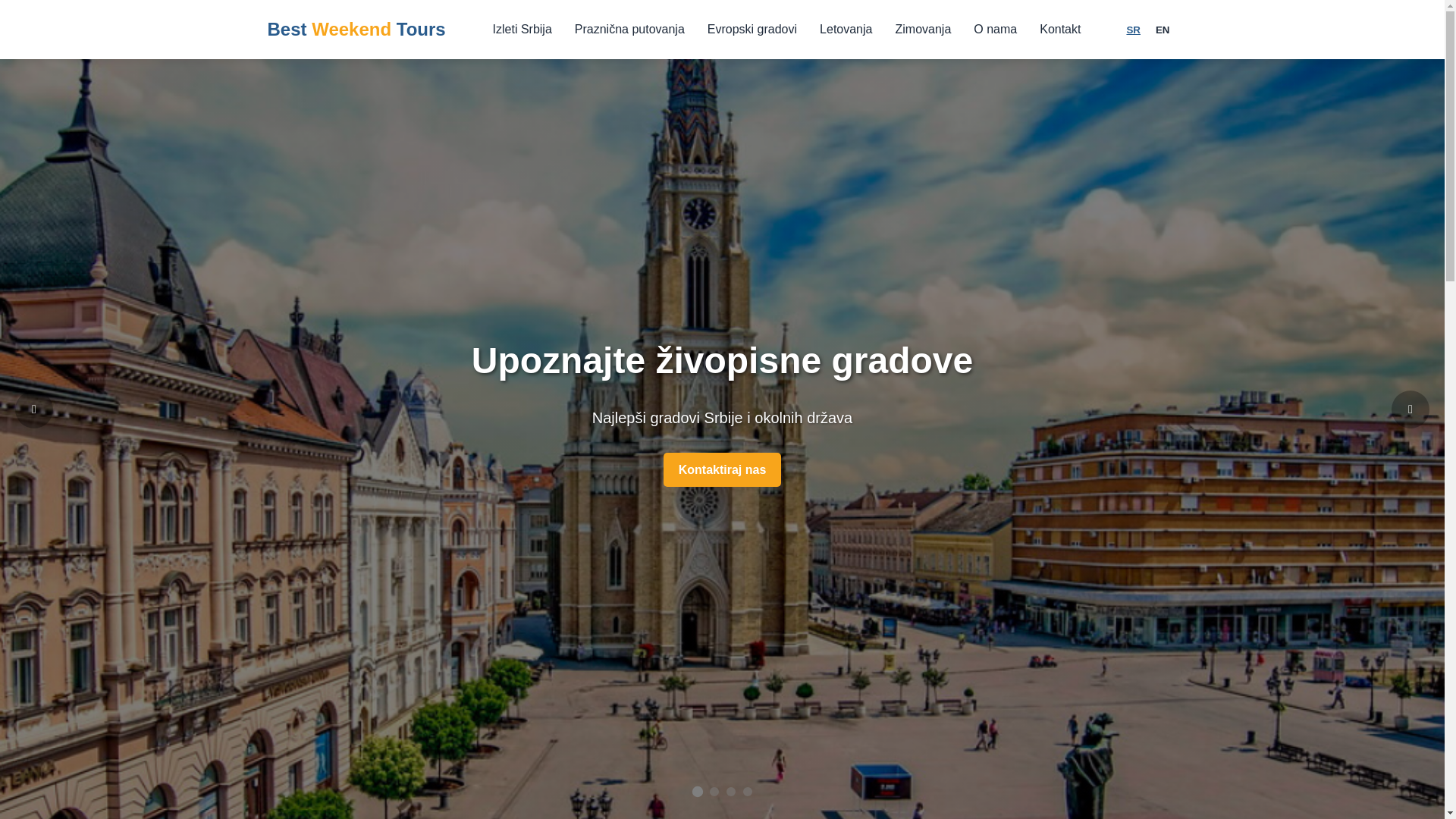 website screenshot of https://bestweekendtours.rs/