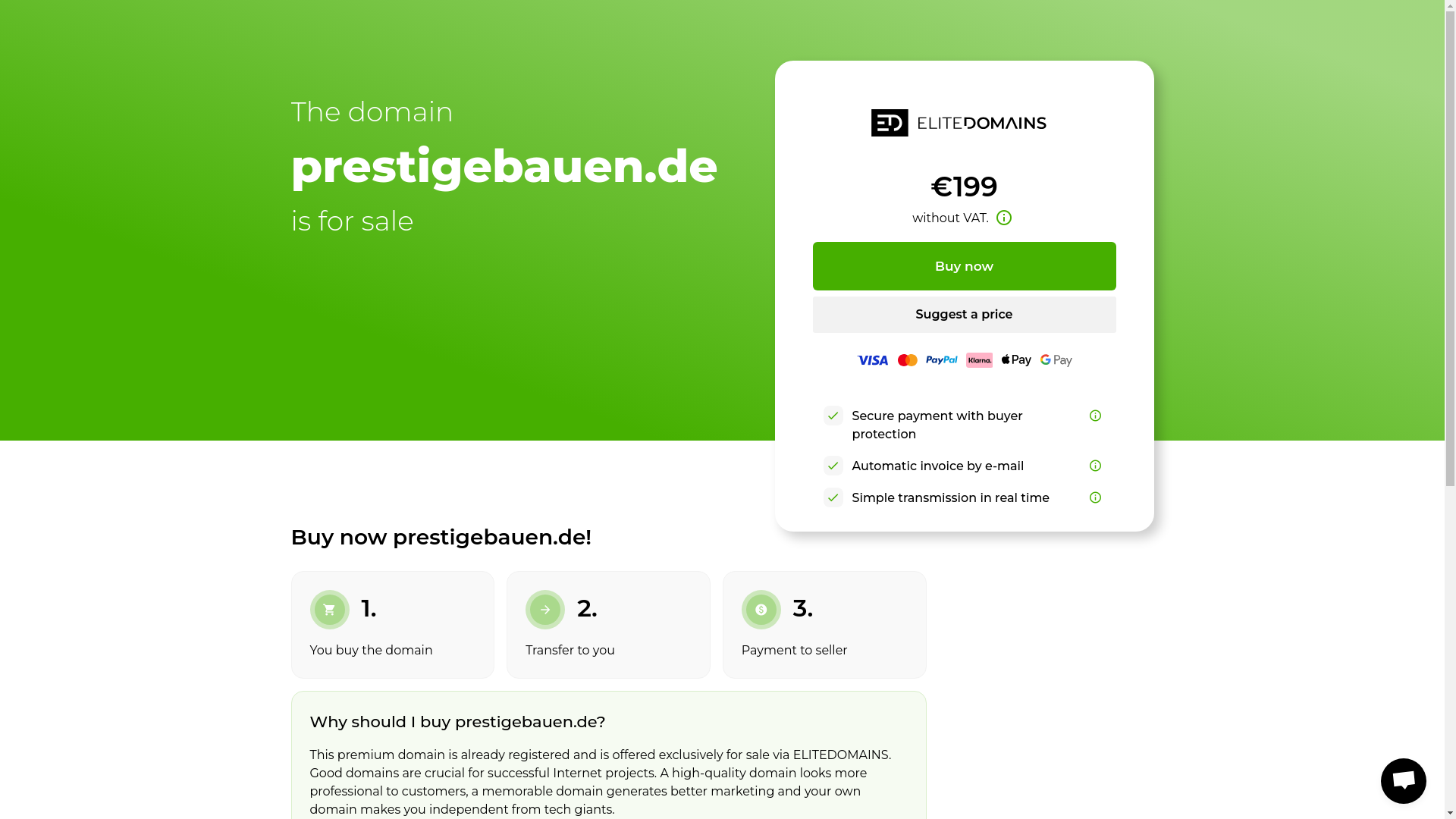 website screenshot of https://prestigebauen.de/