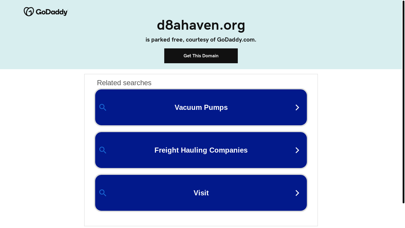 website screenshot of https://d8ahaven.org/