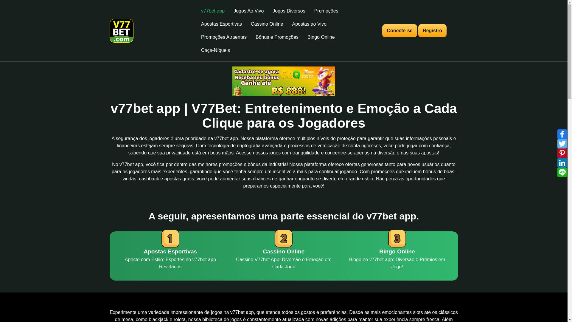 website screenshot of https://v77betlol.com/