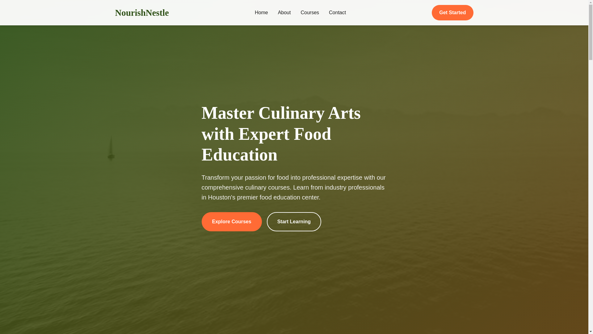 website screenshot of https://nourishnestle.courses/