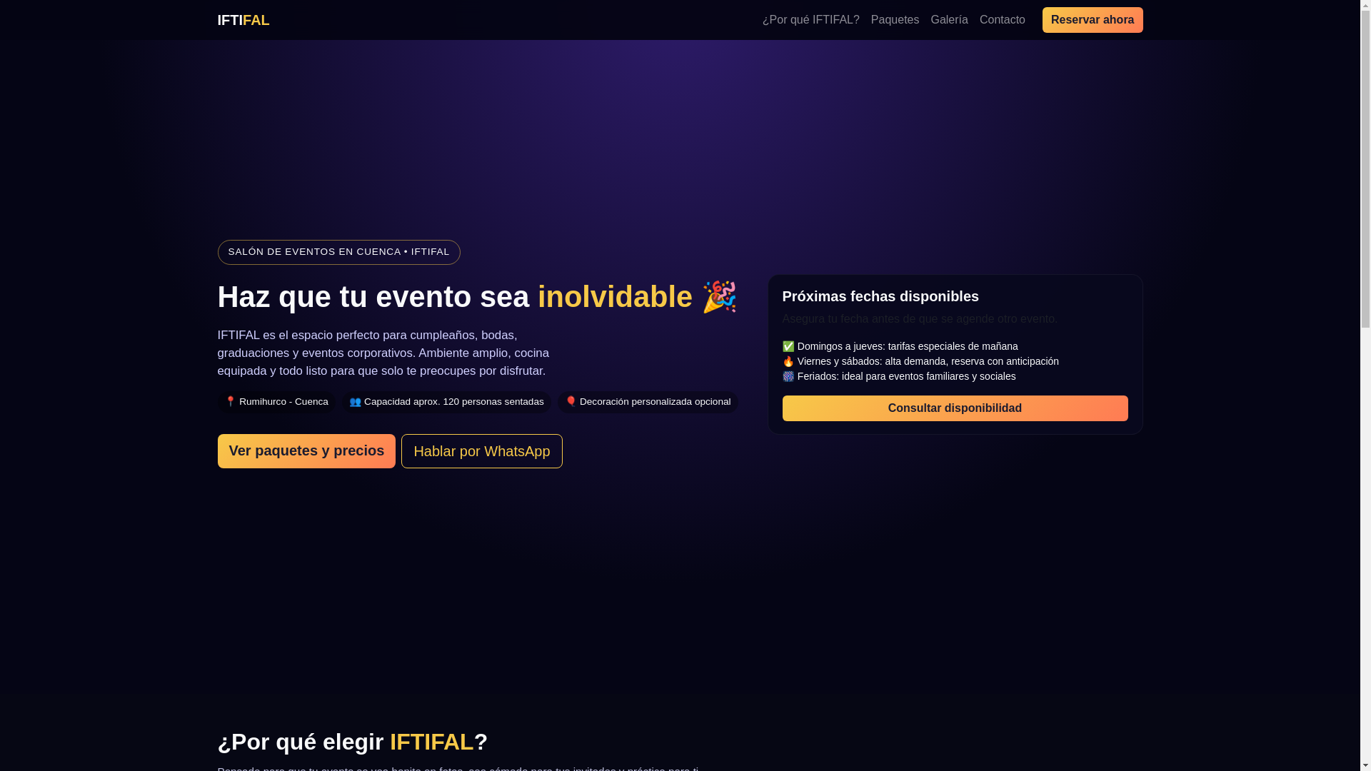 website screenshot of https://iftifal.com/