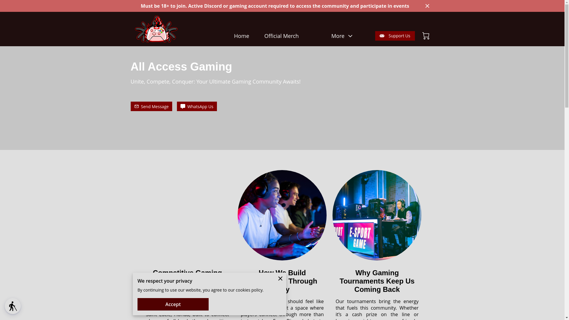 website screenshot of https://allaccessgg.com/