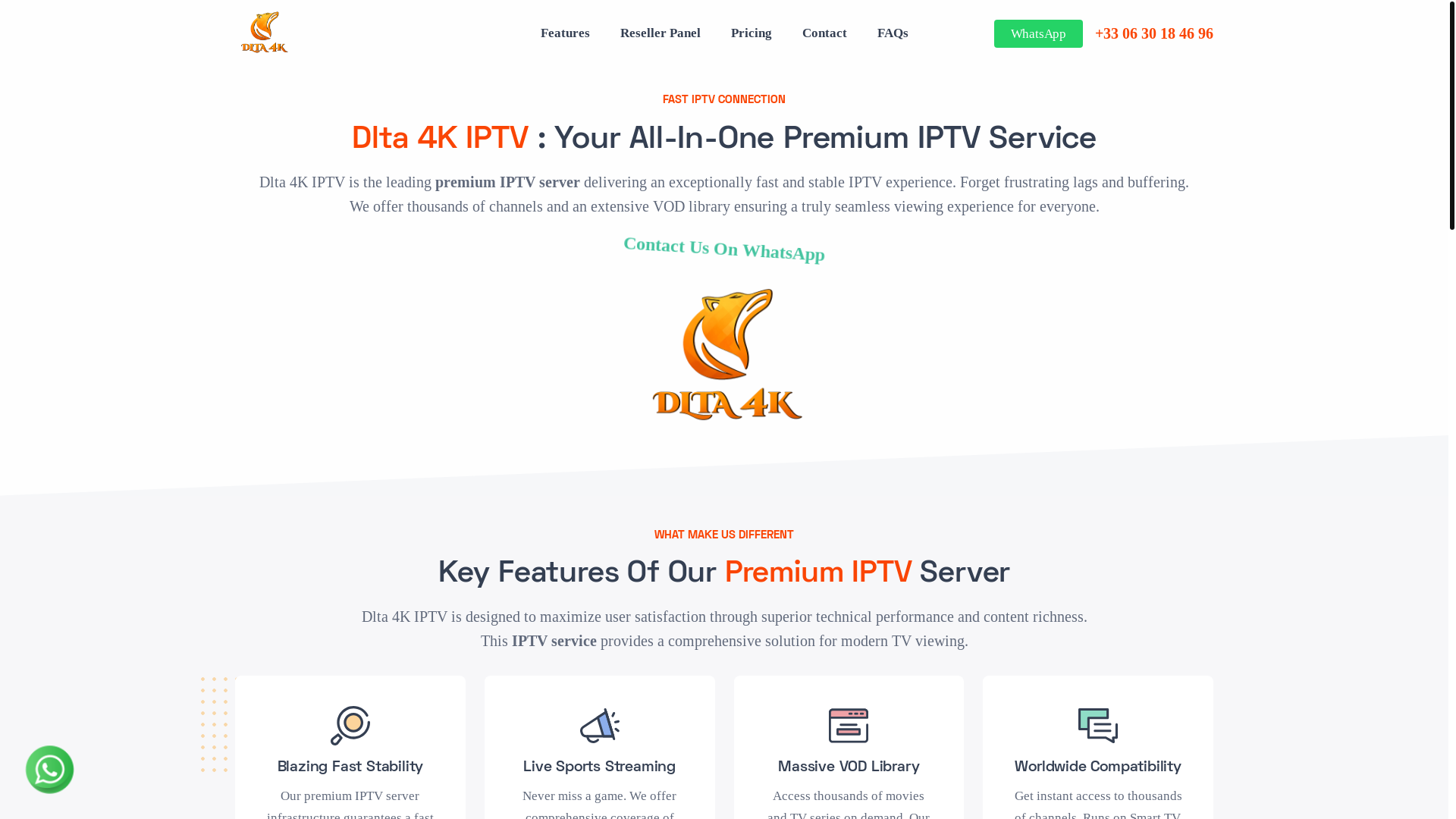 website screenshot of https://dlta4k.shop/