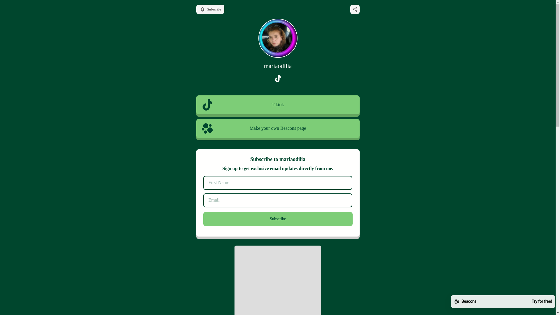 website screenshot of https://mariaodilia.com/