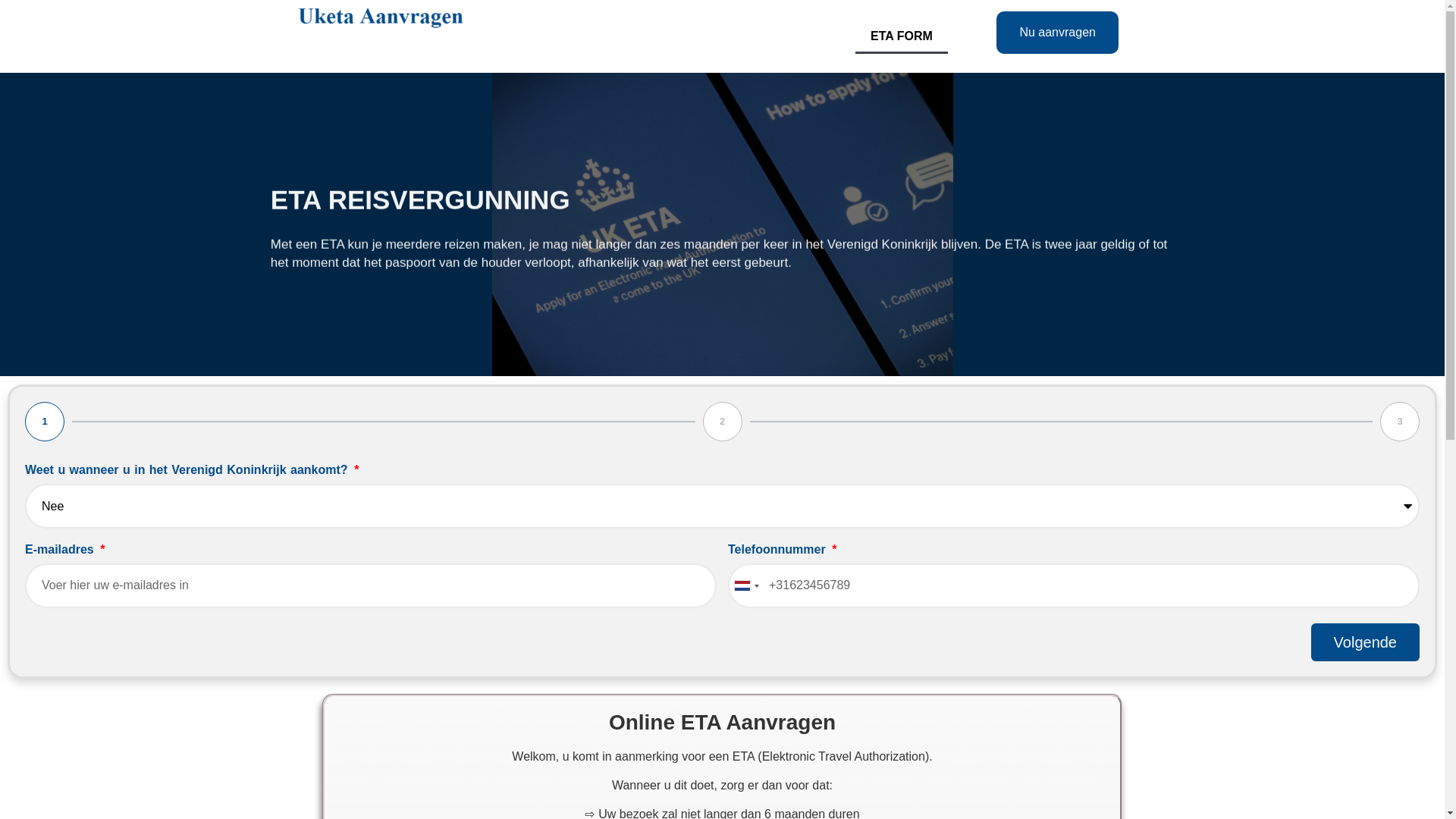 website screenshot of https://uketa-aanvragen.nl/