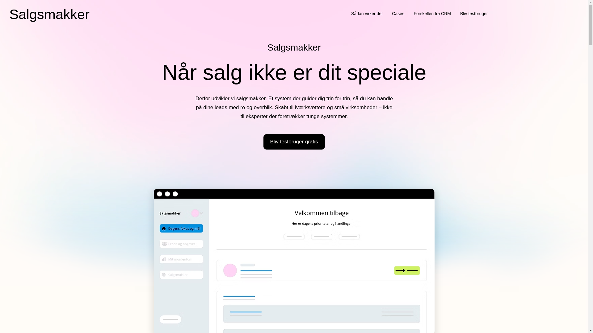 website screenshot of https://salgsmakker.dk/