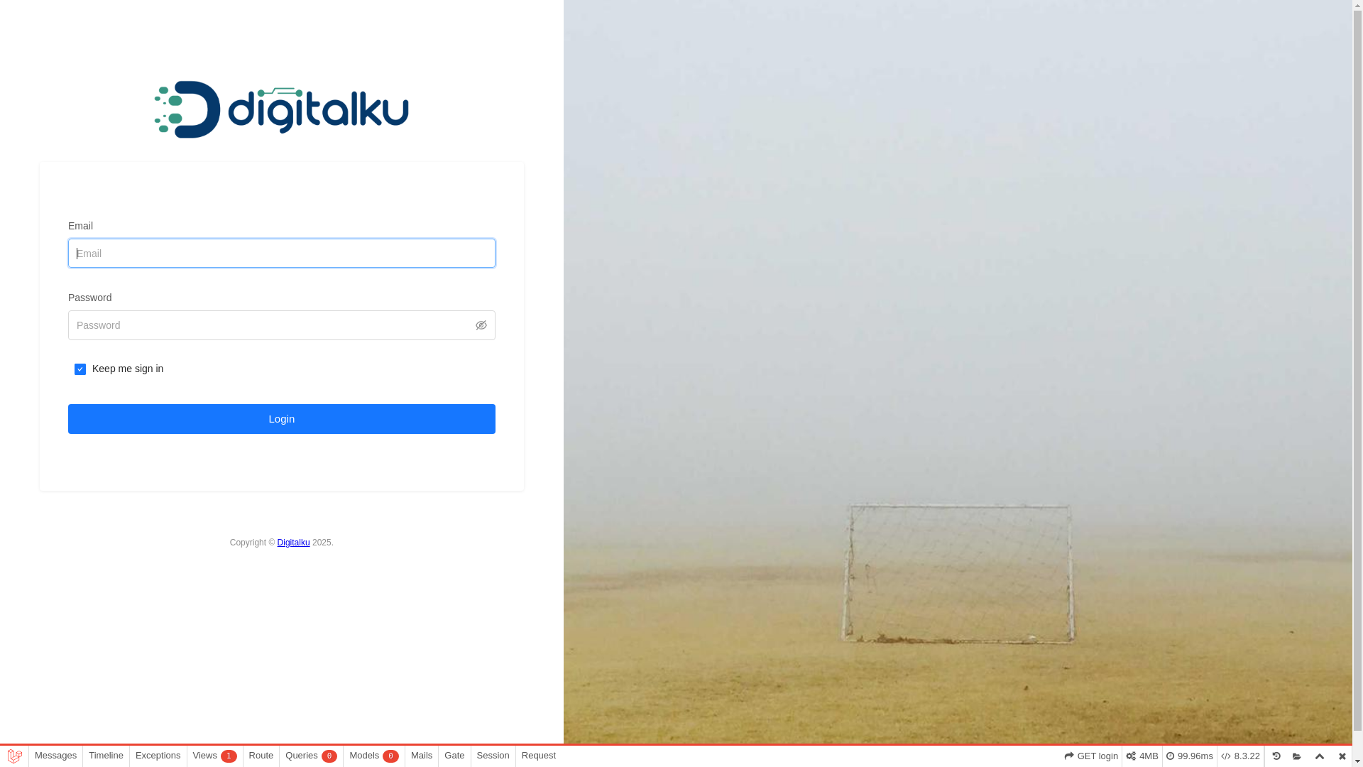 website screenshot of https://portalx.digitalku.com/login