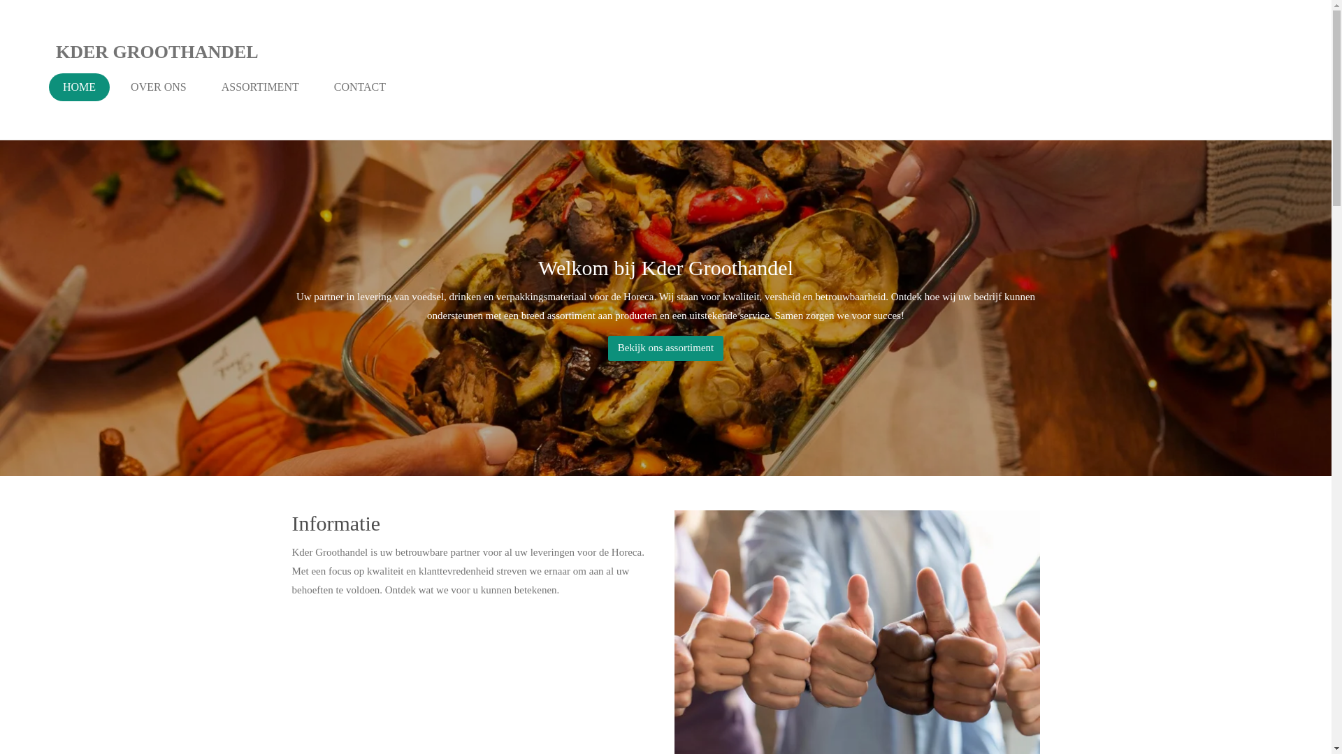website screenshot of https://kder-groothandel.nl/