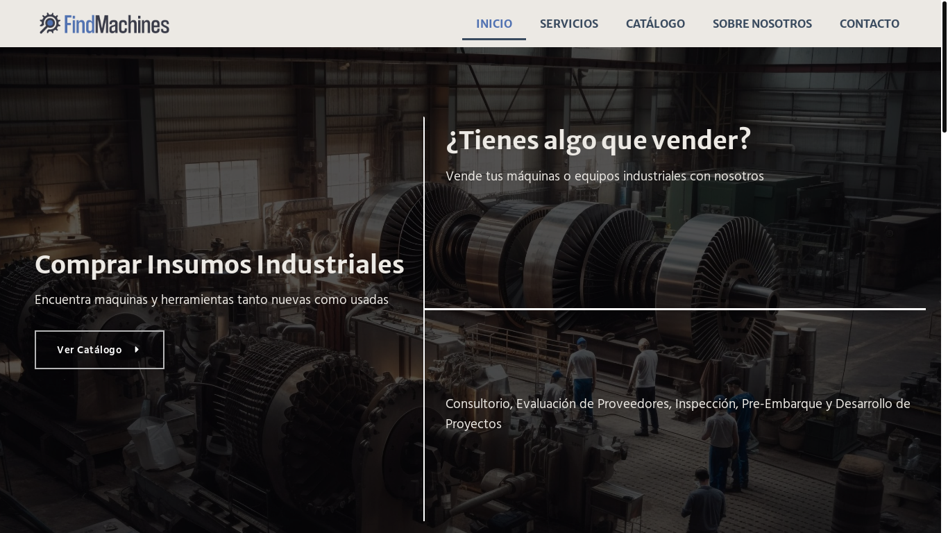 website screenshot of https://findmachines.com.do/