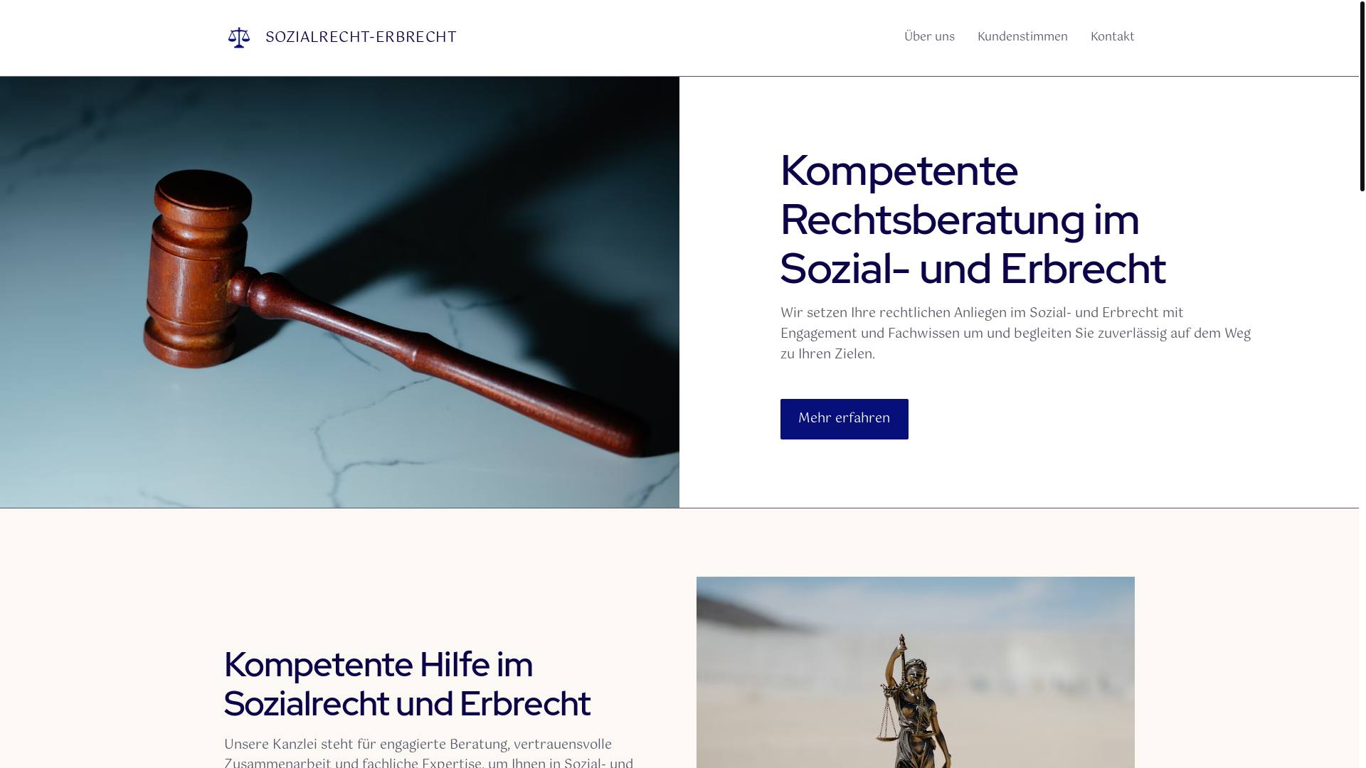 website screenshot of https://sozialrecht-erbrecht.de/