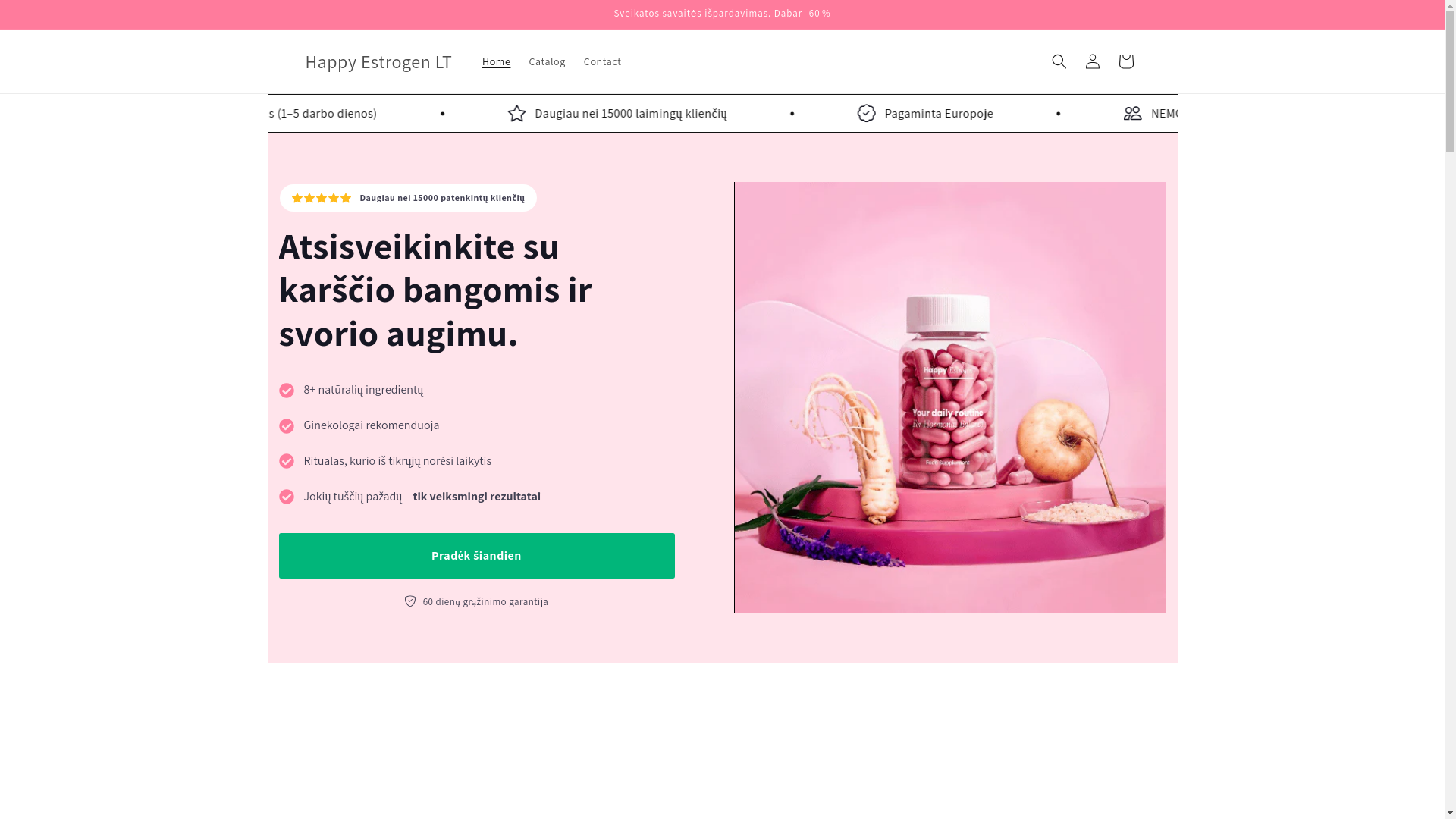 website screenshot of https://happyestrogen.lt/