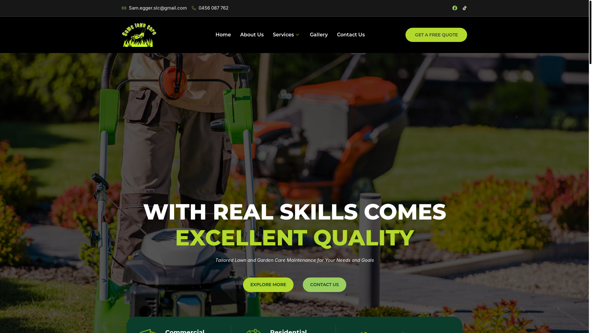 website screenshot of https://samslawncare.online/