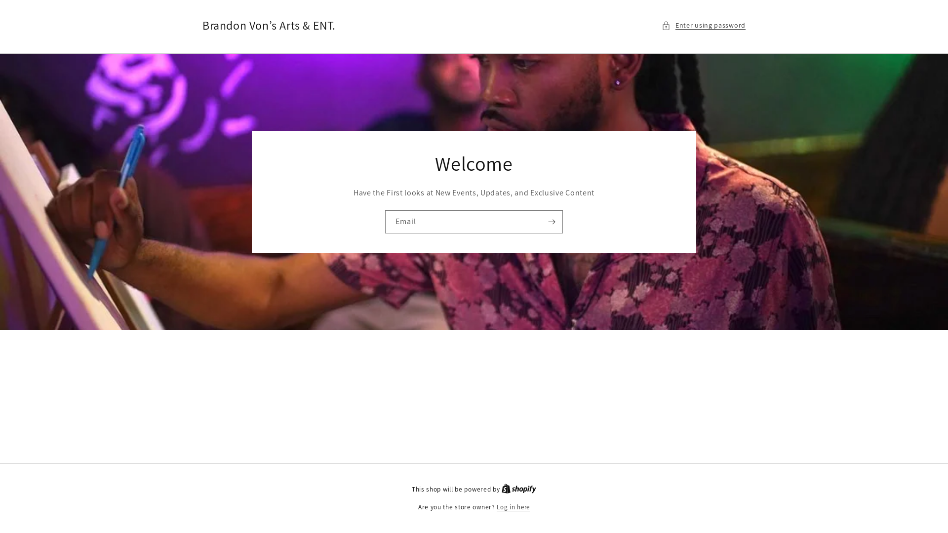 website screenshot of https://brandonvon.art/