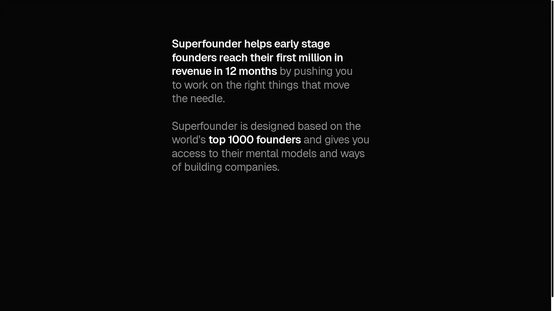 website screenshot of https://superfounder.sh/