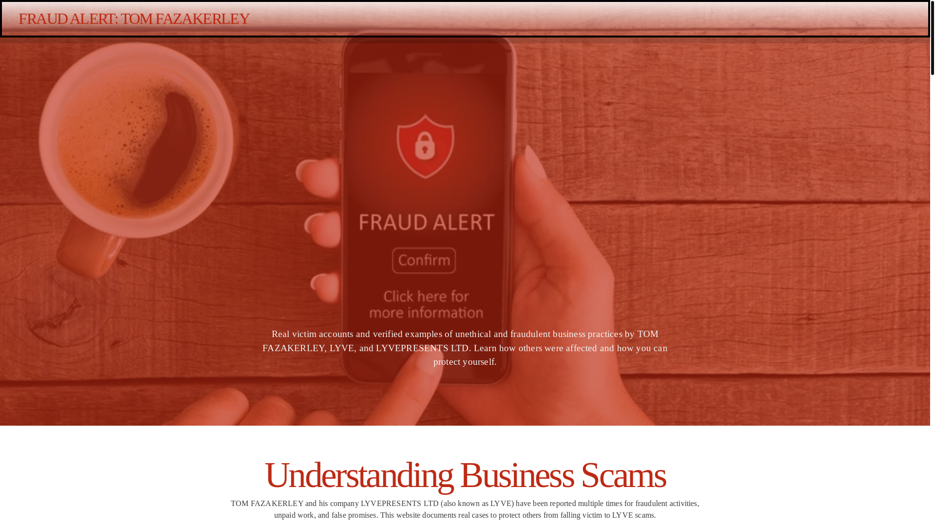 website screenshot of https://tomfazakerley.co.uk/