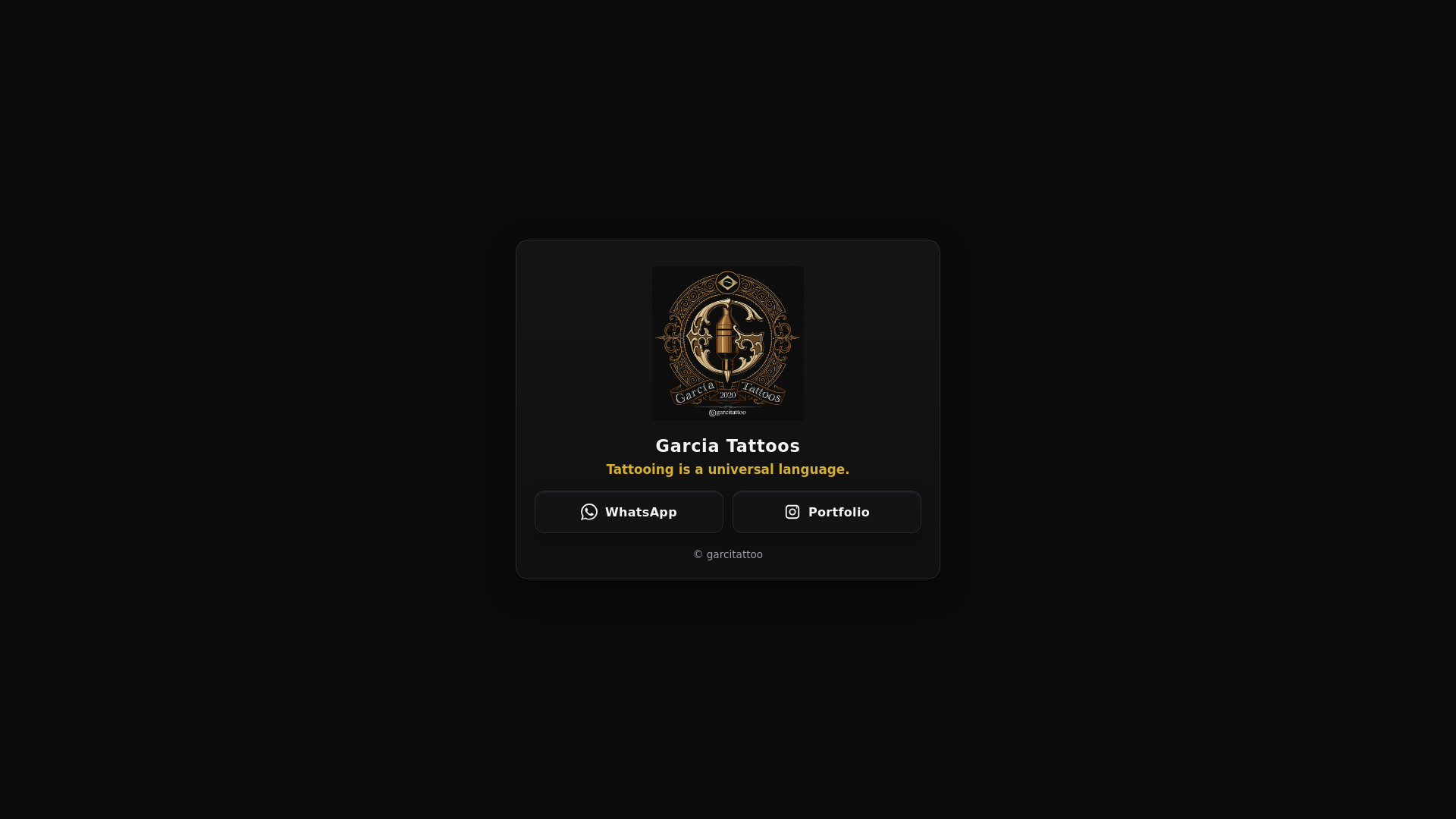 website screenshot of https://garcitattoo.com/