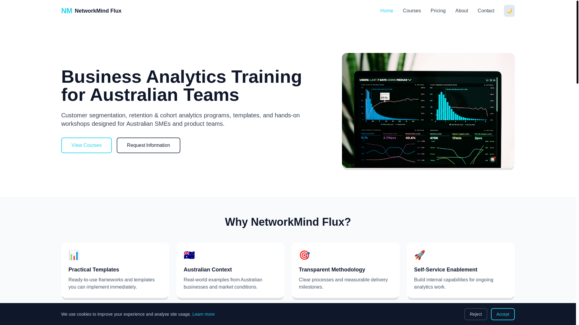 website screenshot of https://networkmindflux.app/