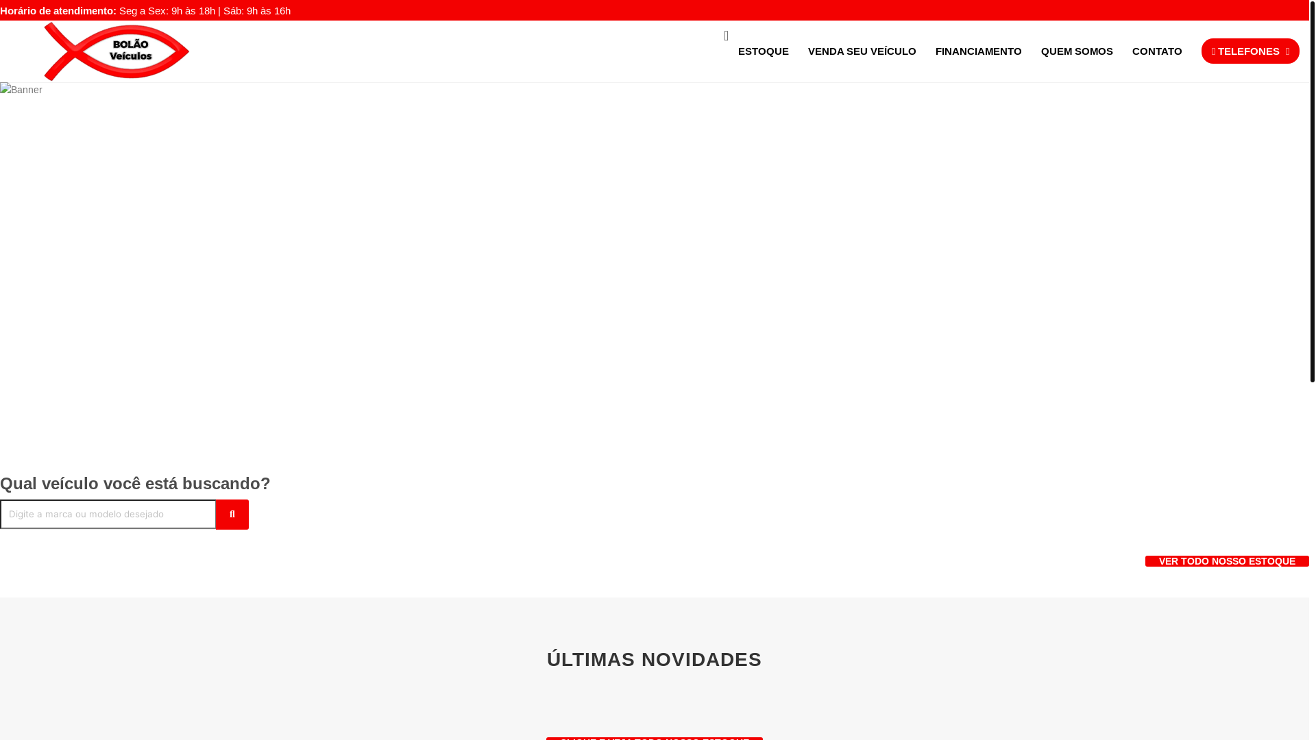 website screenshot of https://bolaoveiculos.com.br/