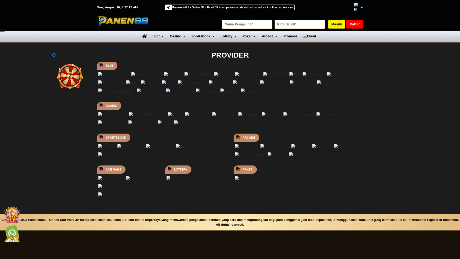 website screenshot of https://panenslott88.top/