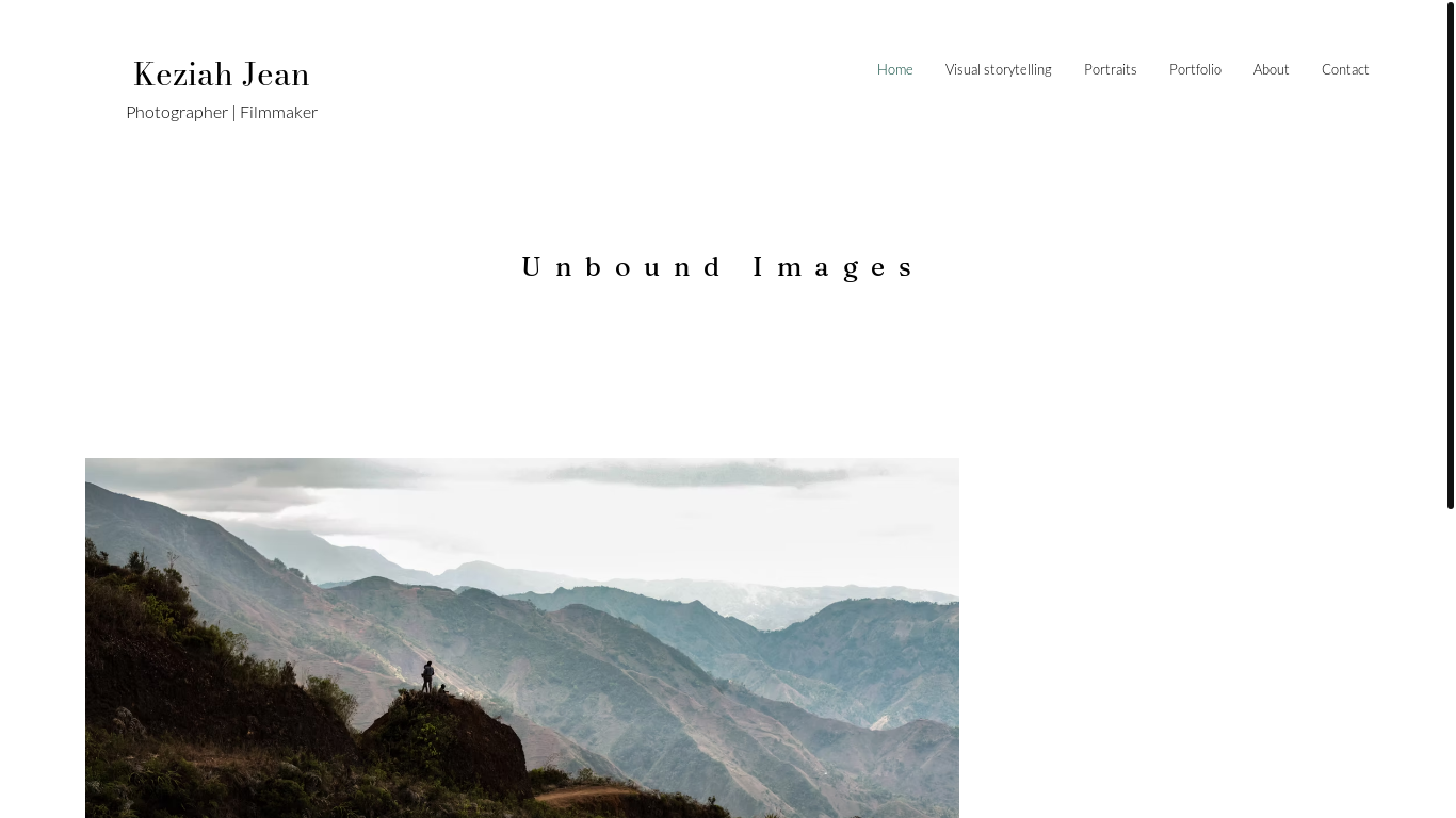 website screenshot of https://keziahjean.com/