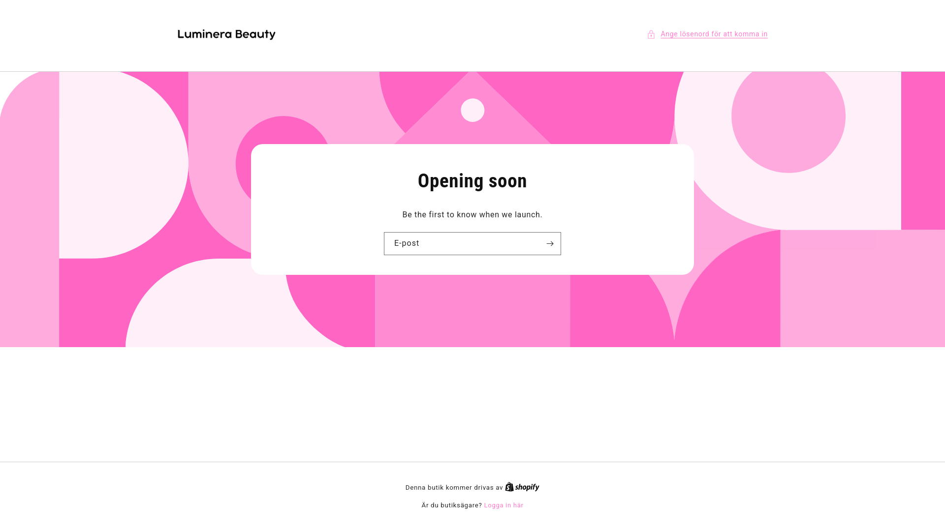 website screenshot of https://luminerabeauty.se/