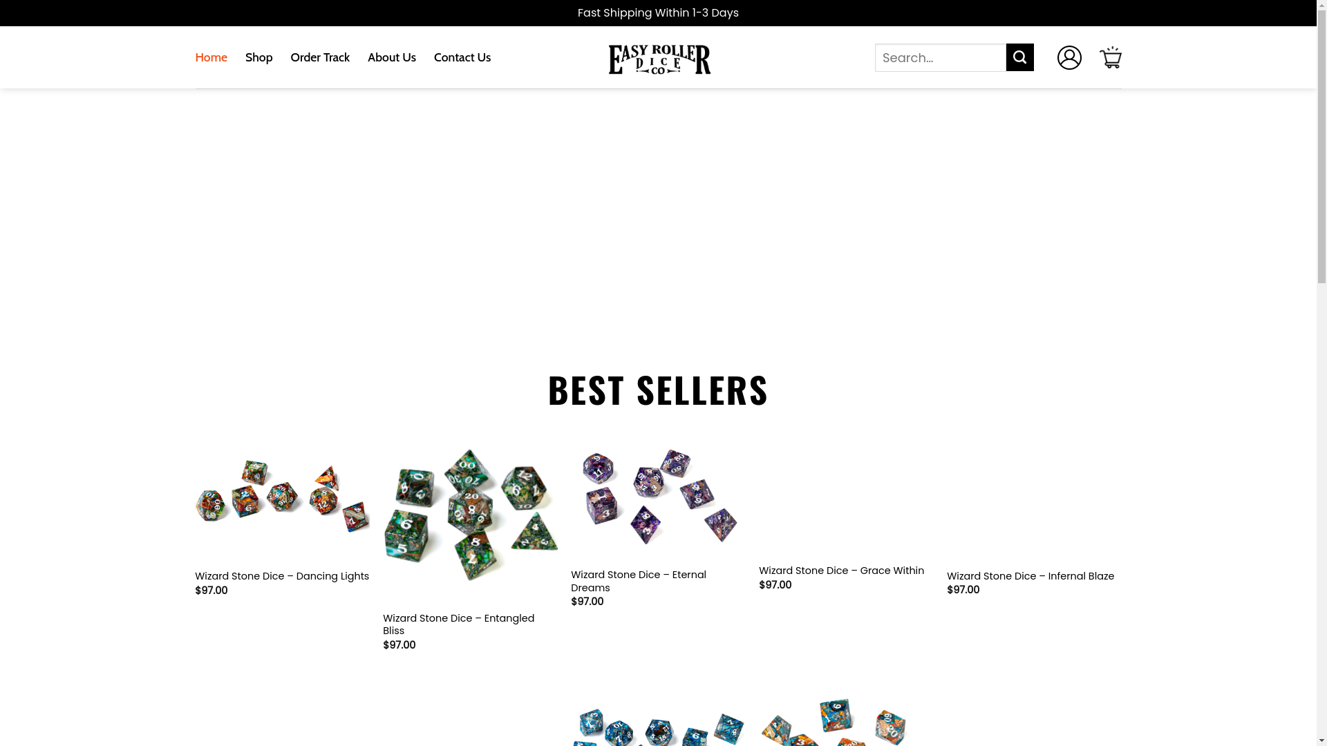 website screenshot of https://theeasyrollerdice.shop/