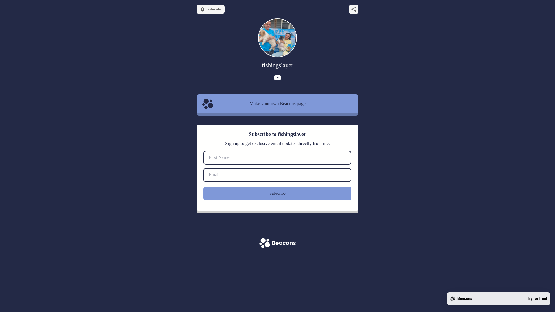 website screenshot of https://fishingslayer.live/