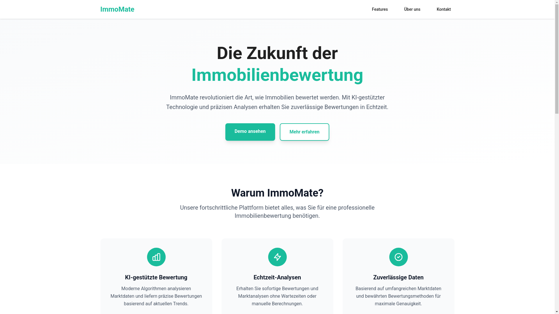 website screenshot of https://mate.immo/