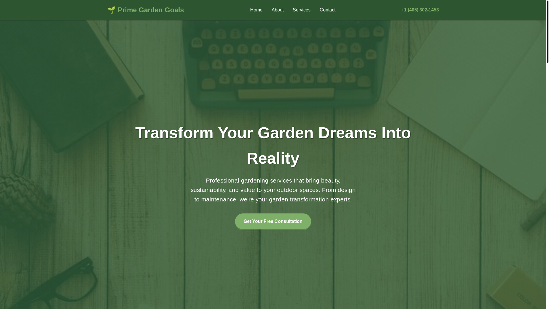 website screenshot of https://primegardengoals.courses/