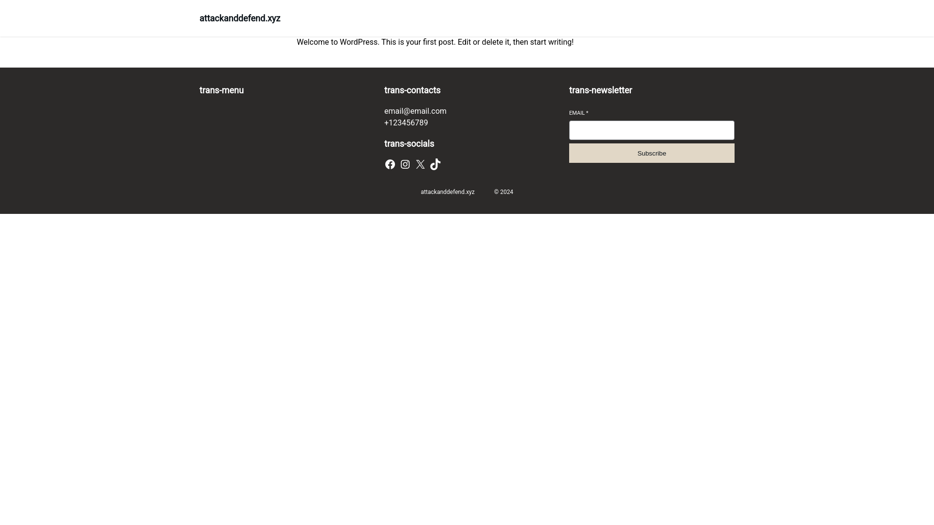 website screenshot of https://attackanddefend.xyz/