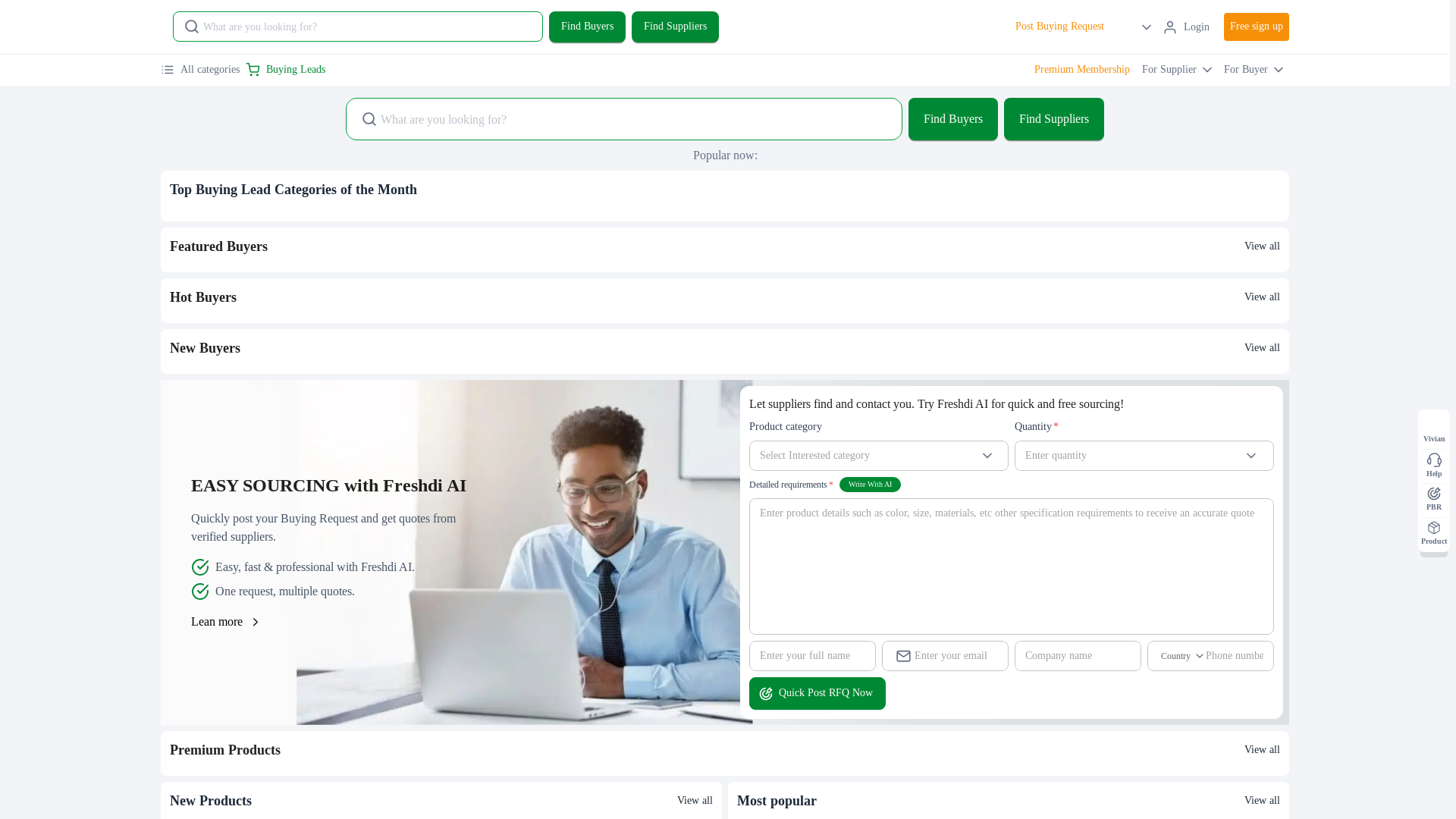 website screenshot of https://freshdi.com/