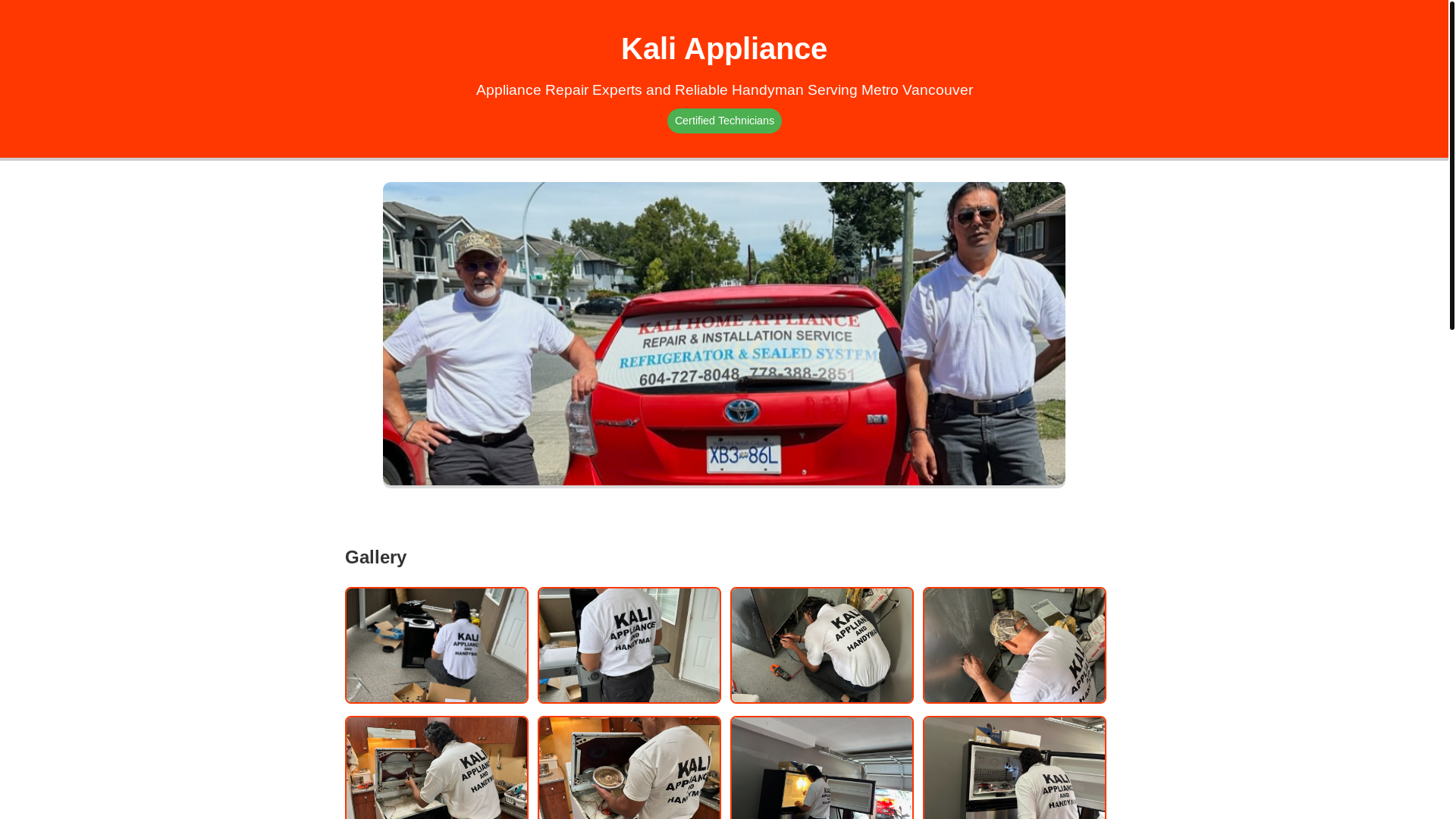 website screenshot of https://kali-appliance-company-profile.pages.dev/