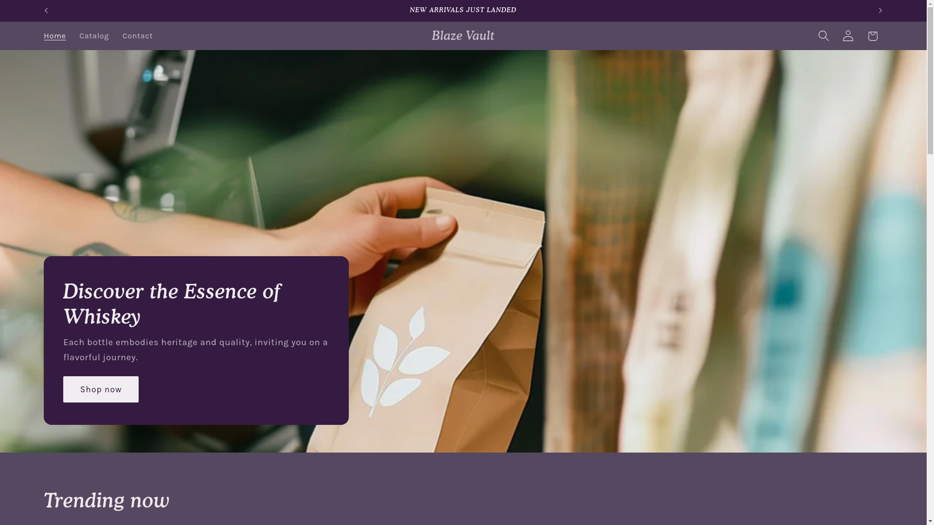 website screenshot of https://blazevault.shop/