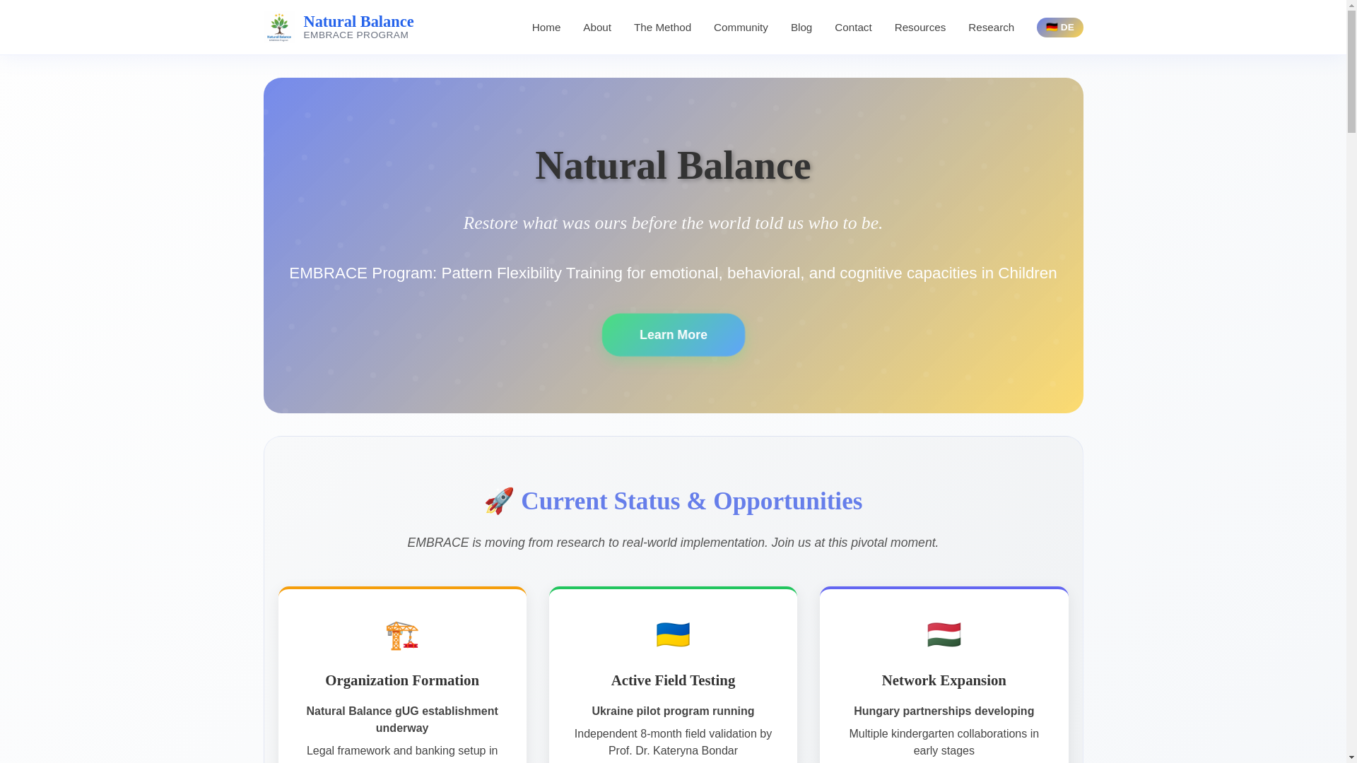 website screenshot of https://naturalbalance-embrace.com/