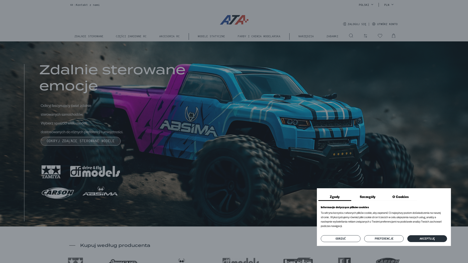 website screenshot of https://atazabawki.pl/