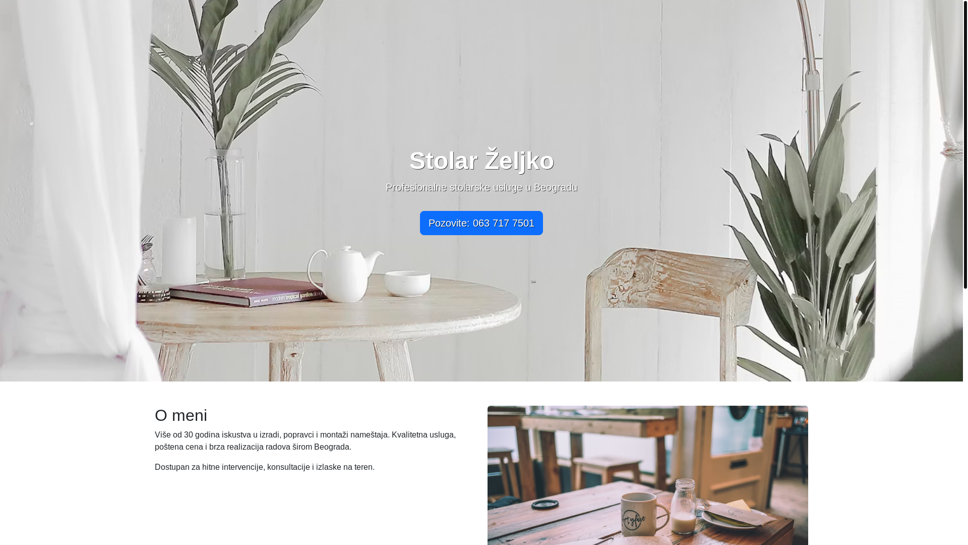 website screenshot of https://zeljkostolar.com/