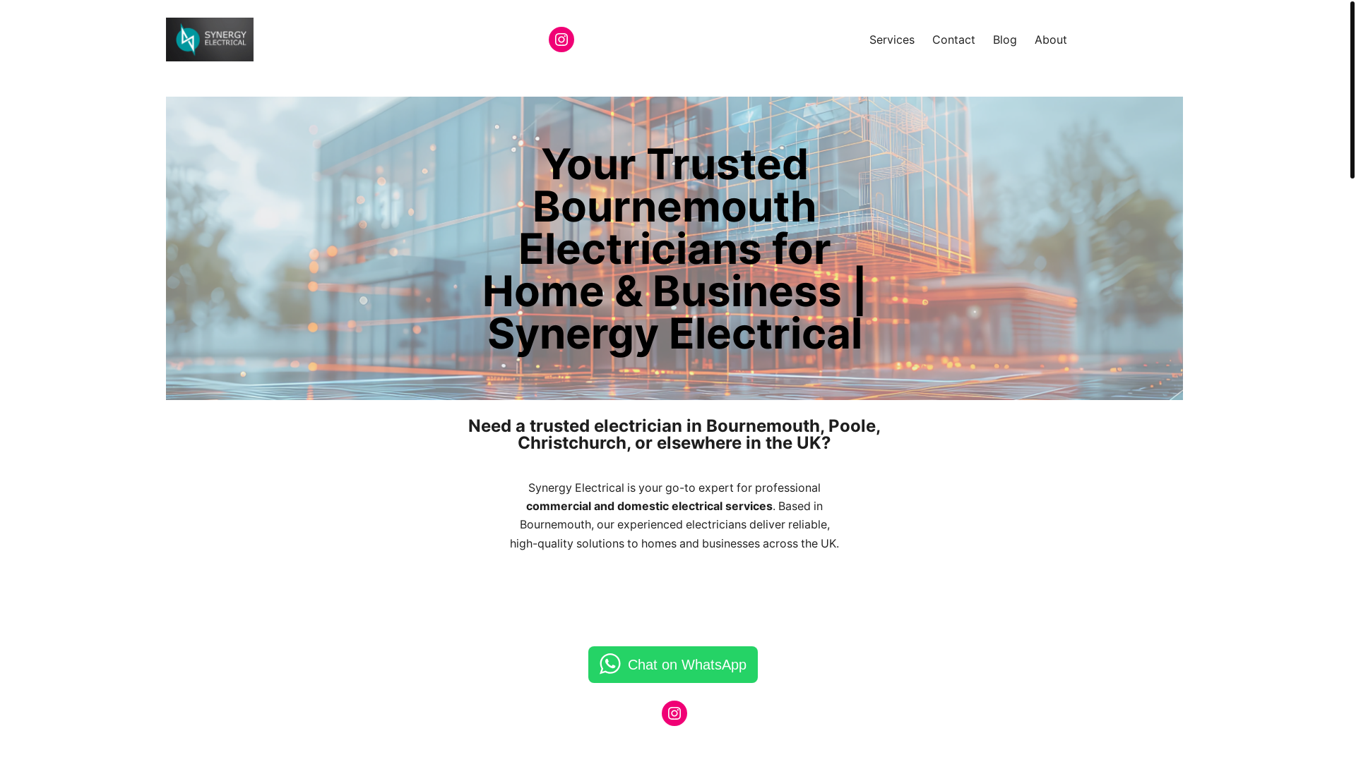website screenshot of https://synergyelectricaluk.com/