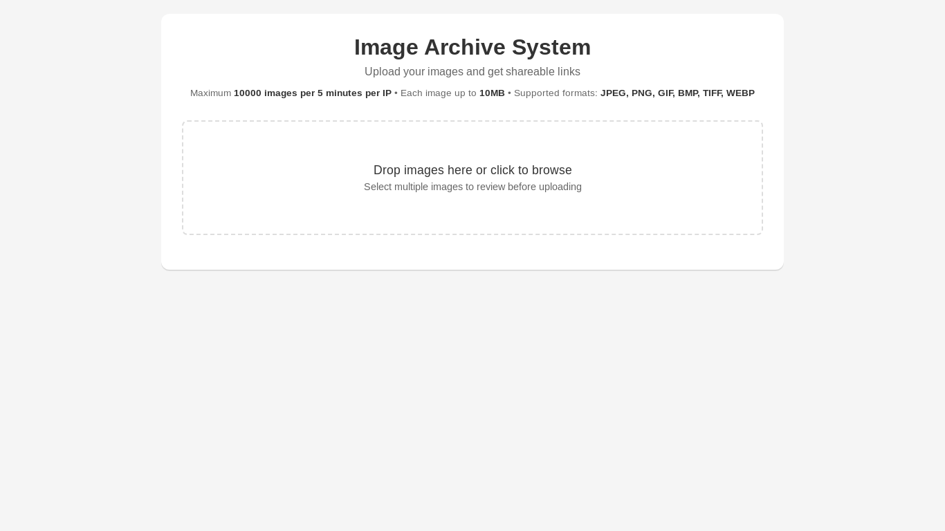 website screenshot of https://image-archive-system-7za.pages.dev/