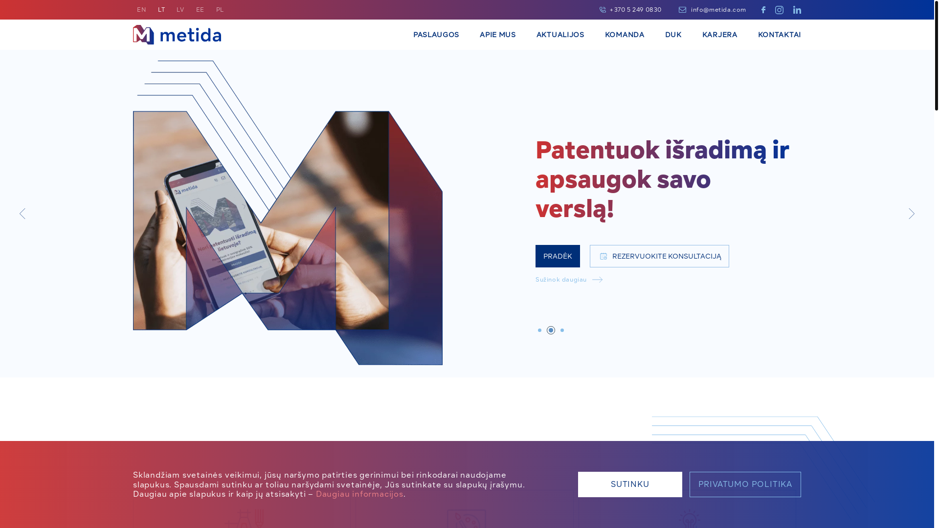 website screenshot of https://metidalt.com/