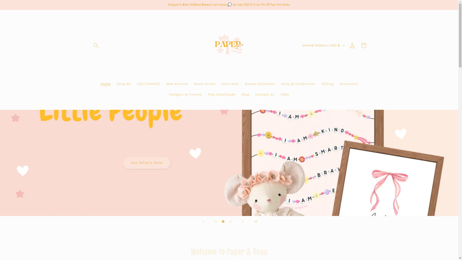 website screenshot of https://paperandbeau.co.nz/