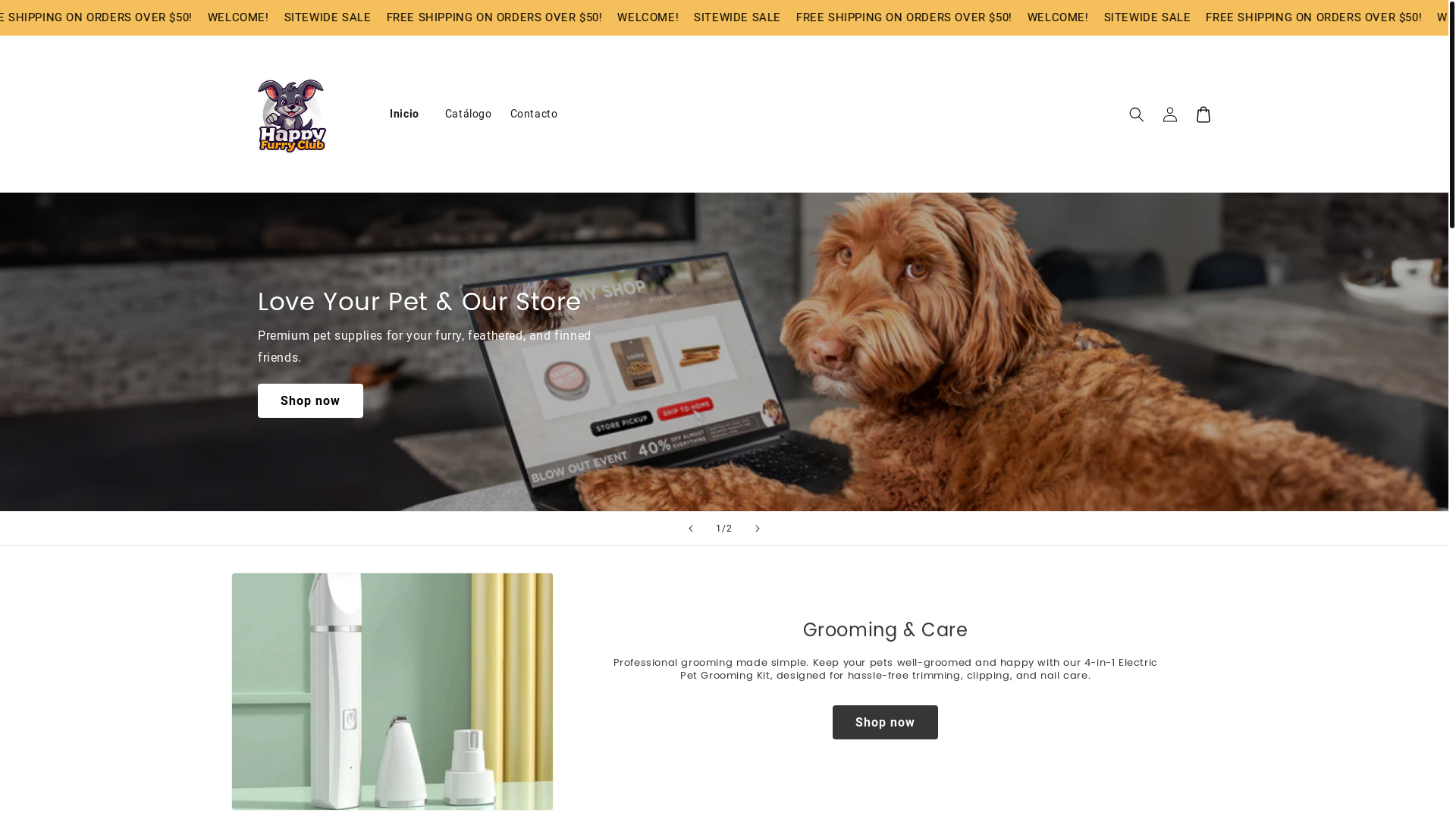 website screenshot of https://happyfurryclub.store/