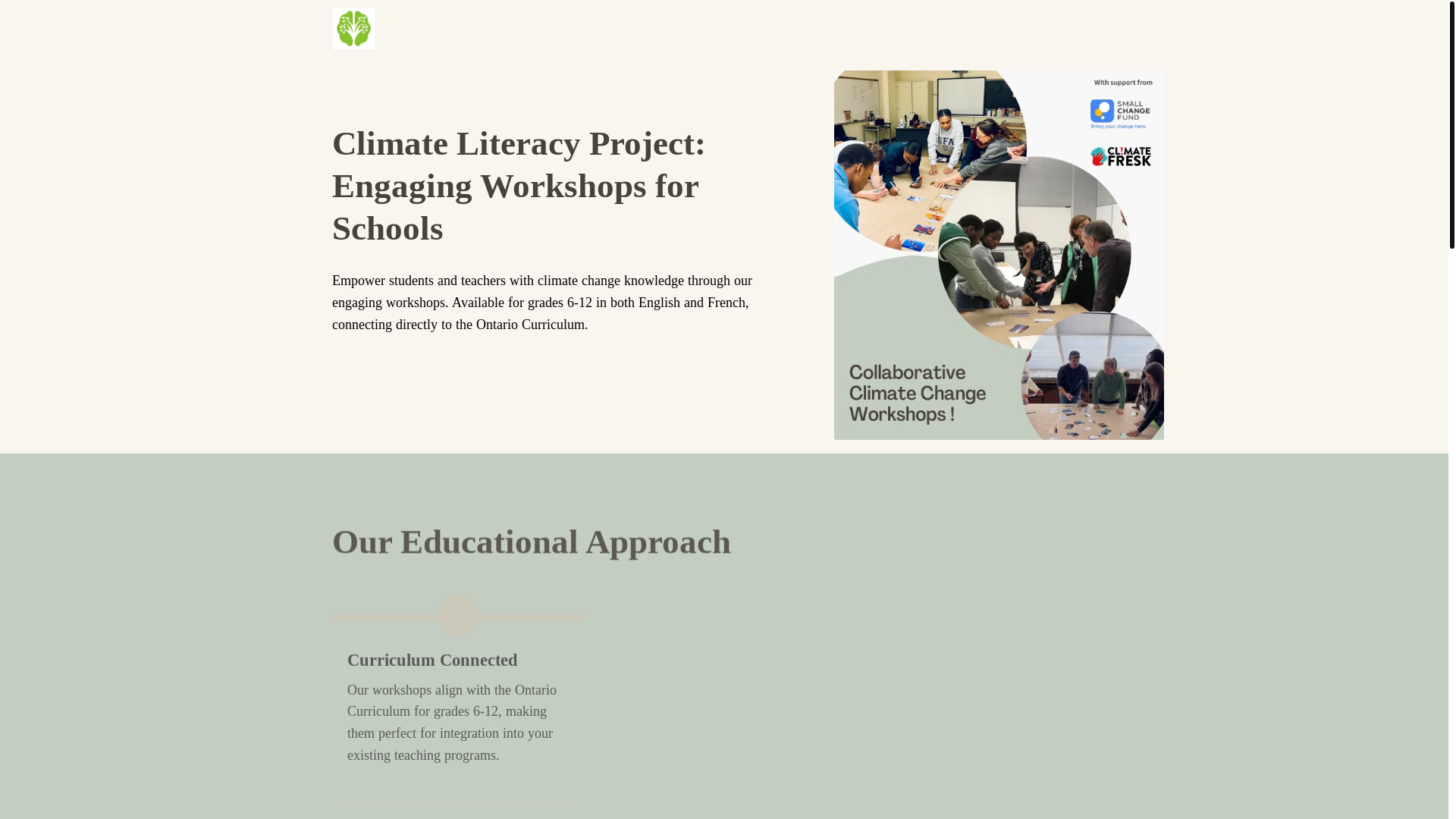 website screenshot of https://climateliteracyproject.ca/